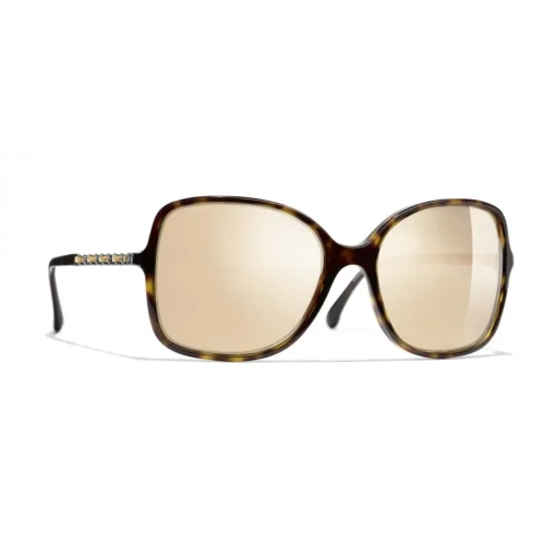 Chanel - Square Sunglasses - Dark Tortoise Gold - Eyewear - Avvenice