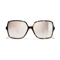 Chanel - Square Sunglasses - Dark Tortoise Beige Mirror - Eyewear - Avvenice