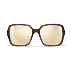 Chanel - Square Sunglasses - Brown Gold Mirror - Eyewear - Avvenice