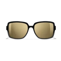Chanel - Square Sunglasses - Black Gold Glitter - Eyewear - Avvenice