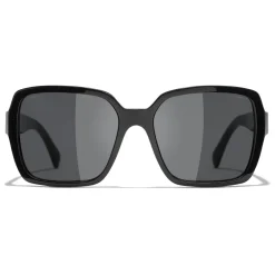 Chanel - Square Sunglasses - Black Gray - Eyewear - Avvenice