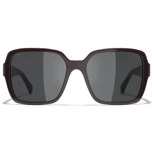 Chanel - Square Sunglasses - Dark Red Gray - Eyewear - Avvenice