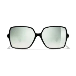 Chanel - Square Sunglasses - Black Green Mirror - Eyewear - Avvenice^ Sunglasses & Eyewear