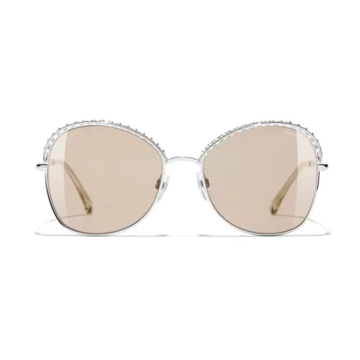 Chanel - Square Sunglasses - Silver Beige - Eyewear - Avvenice^ Sunglasses & Eyewear