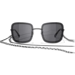 Chanel - Square Sunglasses - Silver Dark Gray - Eyewear - Avvenice^ Sunglasses & Eyewear