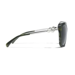 Chanel - Square Sunglasses - Green Tortoise Gray - Eyewear - Avvenice