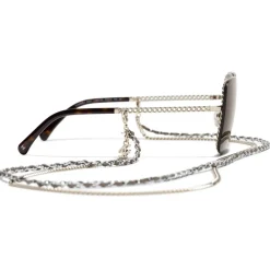Chanel - Square Sunglasses - Gold Brown - Eyewear - Avvenice