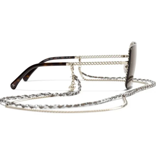 Chanel - Square Sunglasses - Gold Brown - Eyewear - Avvenice