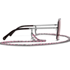Chanel - Square Sunglasses - Dark Silver Pink - Eyewear - Avvenice^ Sunglasses & Eyewear