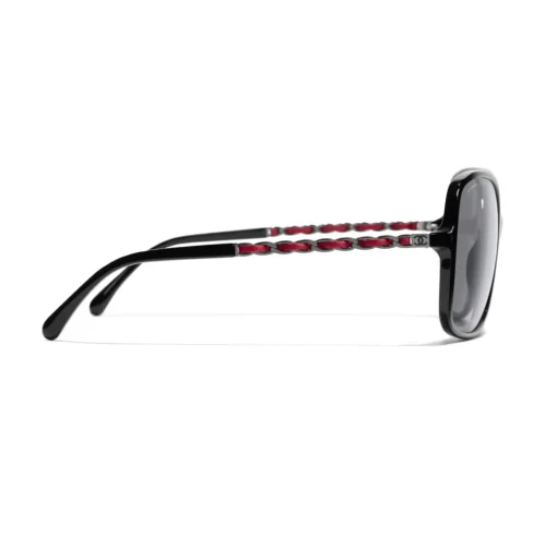 Chanel - Square Sunglasses - Black Red Gray - Eyewear - Avvenice^ Sunglasses & Eyewear