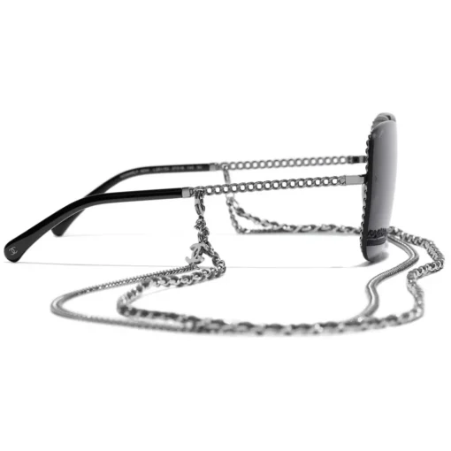 Chanel - Square Sunglasses - Silver Dark Gray - Eyewear - Avvenice^ Sunglasses & Eyewear