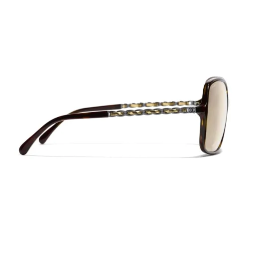 Chanel - Square Sunglasses - Dark Tortoise Gold - Eyewear - Avvenice