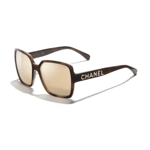 Chanel - Square Sunglasses - Brown Gold Mirror - Eyewear - Avvenice