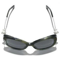 Chanel - Square Sunglasses - Green Tortoise Gray - Eyewear - Avvenice