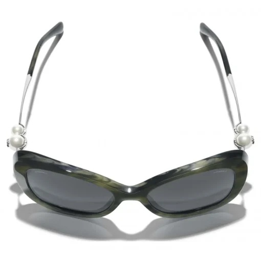 Chanel - Square Sunglasses - Green Tortoise Gray - Eyewear - Avvenice