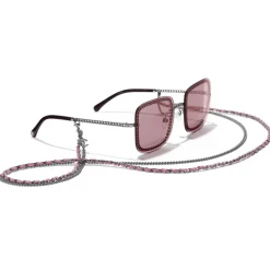 Chanel - Square Sunglasses - Dark Silver Pink - Eyewear - Avvenice^ Sunglasses & Eyewear