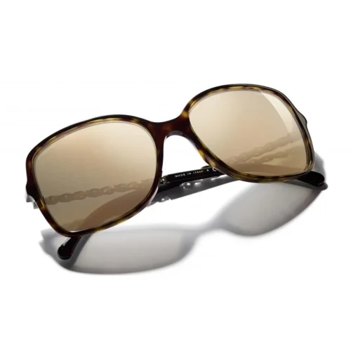 Chanel - Square Sunglasses - Dark Tortoise Gold - Eyewear - Avvenice