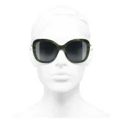Chanel - Square Sunglasses - Green Tortoise Gray - Eyewear - Avvenice
