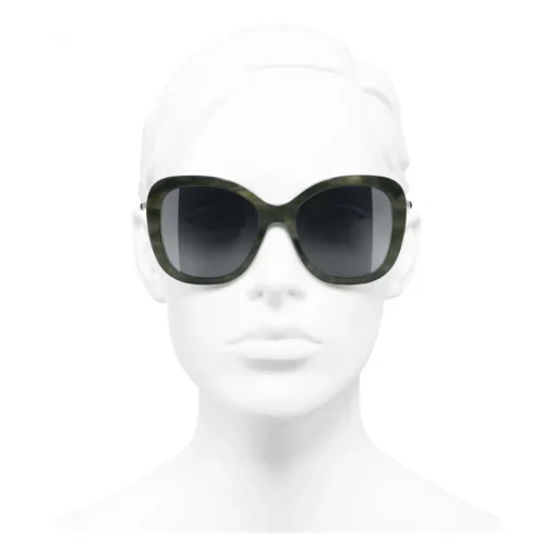 Chanel - Square Sunglasses - Green Tortoise Gray - Eyewear - Avvenice