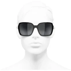 Chanel - Square Sunglasses - Black Gray - Eyewear - Avvenice