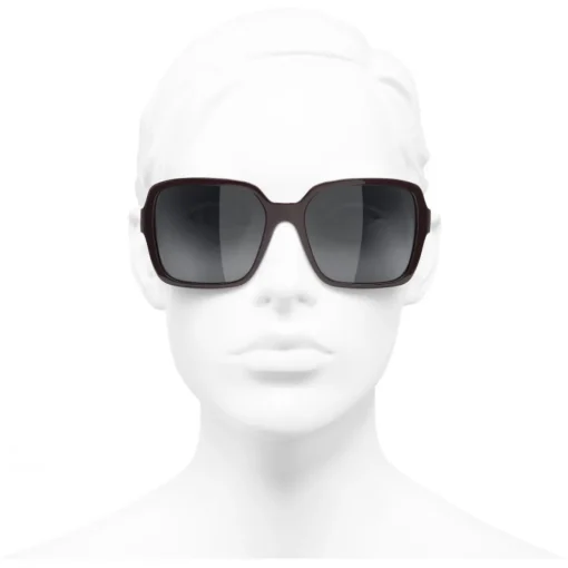 Chanel - Square Sunglasses - Dark Red Gray - Eyewear - Avvenice