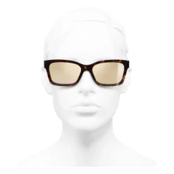 Chanel - Square Sunglasses - Dark Tortoise Gold Mirror - Eyewear - Avvenice^ Sunglasses & Eyewear