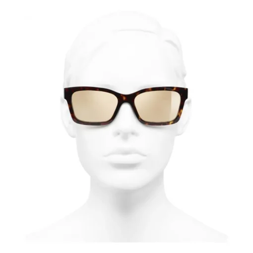 Chanel - Square Sunglasses - Dark Tortoise Gold Mirror - Eyewear - Avvenice^ Sunglasses & Eyewear