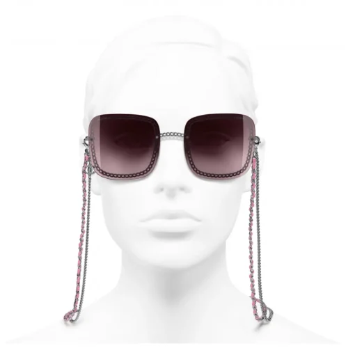 Chanel - Square Sunglasses - Dark Silver Pink - Eyewear - Avvenice^ Sunglasses & Eyewear