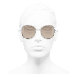 Chanel - Square Sunglasses - Silver Beige - Eyewear - Avvenice^ Sunglasses & Eyewear
