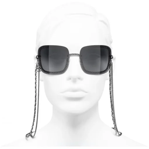 Chanel - Square Sunglasses - Silver Dark Gray - Eyewear - Avvenice^ Sunglasses & Eyewear