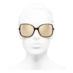 Chanel - Square Sunglasses - Dark Tortoise Gold - Eyewear - Avvenice