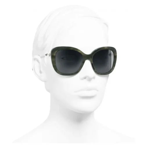 Chanel - Square Sunglasses - Green Tortoise Gray - Eyewear - Avvenice