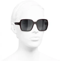 Chanel - Square Sunglasses - Dark Red Gray - Eyewear - Avvenice