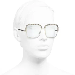 Chanel - Square Sunglasses - Gold Transparent - Eyewear - Avvenice^ Sunglasses & Eyewear
