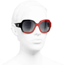 Chanel - Square Sunglasses - Black Coral Gray - Eyewear - Avvenice^ Sunglasses & Eyewear