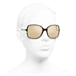 Chanel - Square Sunglasses - Dark Tortoise Gold - Eyewear - Avvenice