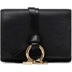 Chlo\u00e9 Chloé - Black Alphabet Mini Tri Fold Wallet - Chloé Exclusive Luxury Collection - Avvenice