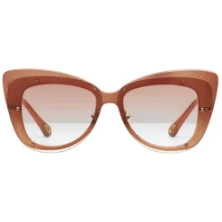 Chlo\u00e9 Eyewear Chloé - Cat-Eye Dree Sunglasses in Nylon and Metal - Gold Terracotta - Chloé Eyewear - Avvenice