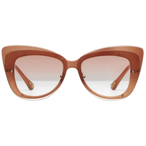 Chlo\u00e9 Eyewear Chloé - Cat-Eye Dree Sunglasses in Nylon and Metal - Gold Terracotta - Chloé Eyewear - Avvenice