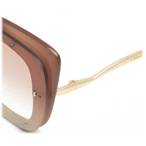Chlo\u00e9 Eyewear Chloé - Cat-Eye Dree Sunglasses in Nylon and Metal - Gold Terracotta - Chloé Eyewear - Avvenice