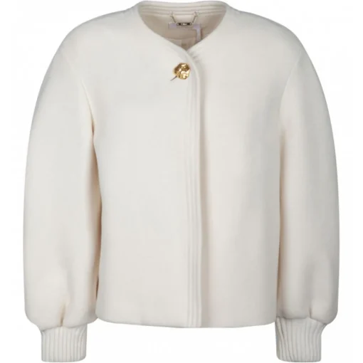 Chlo\u00e9 Chloé - Cream Short Coat - Chloé Exclusive Luxury Collection - Avvenice
