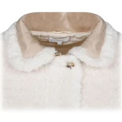 Chlo\u00e9 Chloé - Cream White and Beige Faux Shearling Coat - Chloé Exclusive Luxury Collection - Avvenice