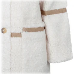 Chlo\u00e9 Chloé - Cream White and Beige Faux Shearling Coat - Chloé Exclusive Luxury Collection - Avvenice