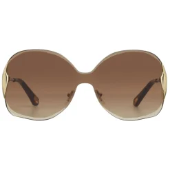 Chlo\u00e9 Eyewear Chloé - Curtis Squared Metal Sunglasses - Gold Brown - Chloé Eyewear - Avvenice