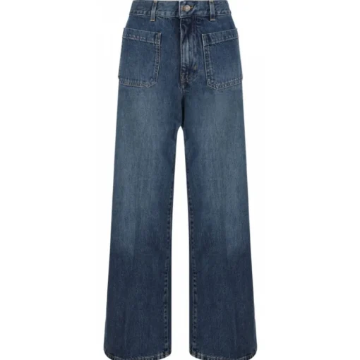 Chlo\u00e9 Chloé - Dark Blue Bootcut Denim Jeans - Chloé Exclusive Luxury Collection - Avvenice^ Trousers