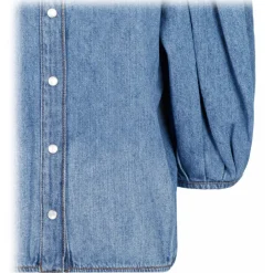 Chlo\u00e9 Chloé - Denim Collarless Blouse - Chloé Exclusive Luxury Collection - Avvenice