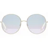 Chlo\u00e9 Eyewear Chloé - Eliz Round Metal Sunglasses - Gold Azure Lilac - Chloé Eyewear - Avvenice