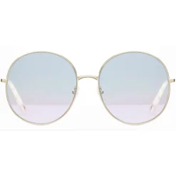 Chlo\u00e9 Eyewear Chloé - Eliz Round Metal Sunglasses - Gold Azure Lilac - Chloé Eyewear - Avvenice
