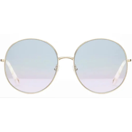 Chlo\u00e9 Eyewear Chloé - Eliz Round Metal Sunglasses - Gold Azure Lilac - Chloé Eyewear - Avvenice