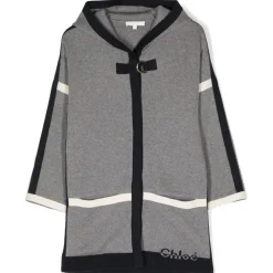 Chlo\u00e9 Chloé - Kids Grey Hooded Coat - Chloé Exclusive Luxury Collection - Avvenice^ Jackets